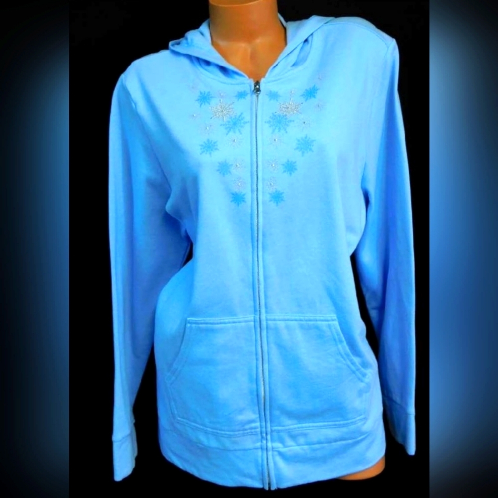 Christmas Women's Long Sleeve Full-Zip Jersey Sweatshirt Hood